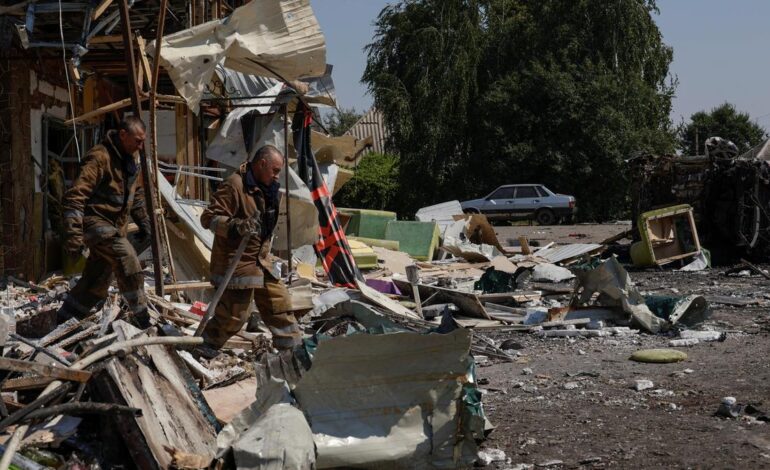 Ukraine aims a drone blitz at Moscow as Russian missiles kill 10 in a Ukrainian village