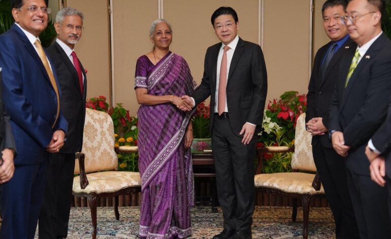 Singapore PM Lawrence Wong meets Sitharaman-led ministerial delegation, discusses ways to deepen bilateral ties