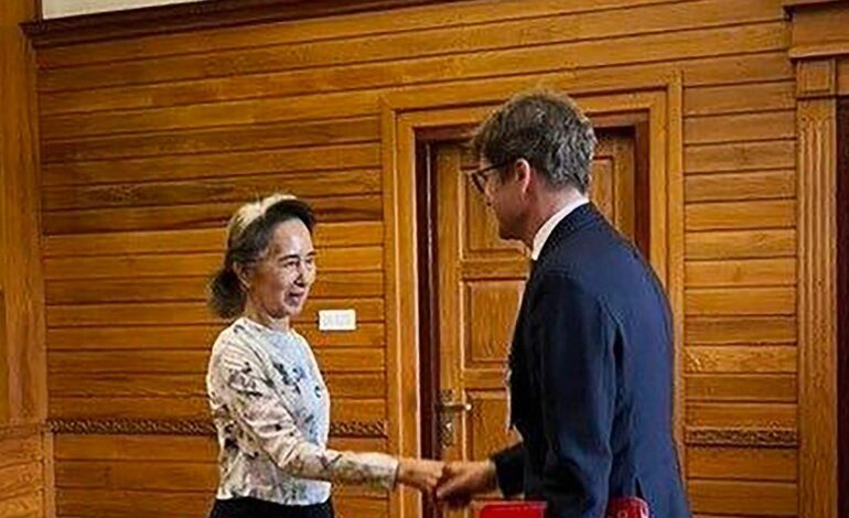 Myanmar’s Aung San Suu Kyi meets Red Cross official, government says