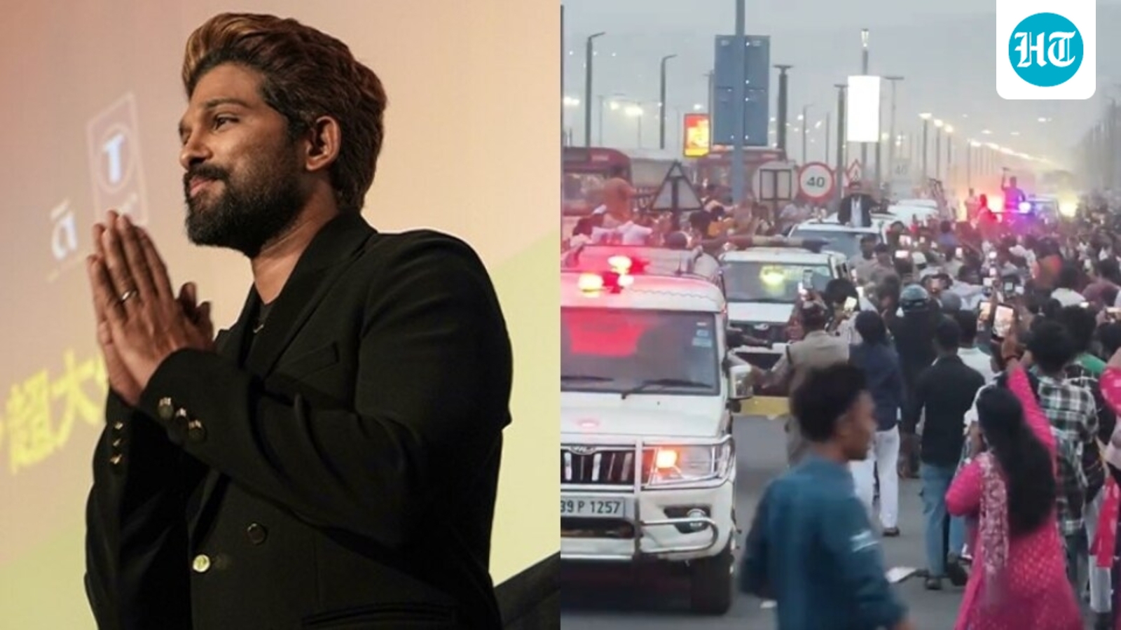 Allu Arjun fans block Vizag streets and chase his car to catch a glimpse of him; get Raaka update. Watch