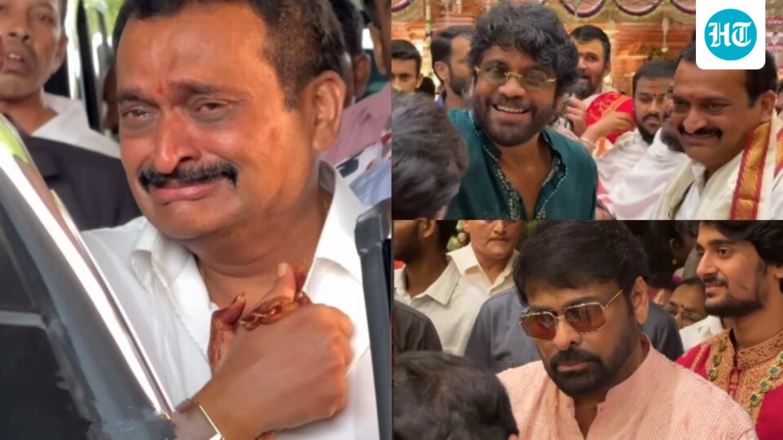 Bandla Ganesh breaks down at daughter’s wedding; refuses to let go of her hand. Chiranjeevi, Nagarjuna, Venkatesh attend