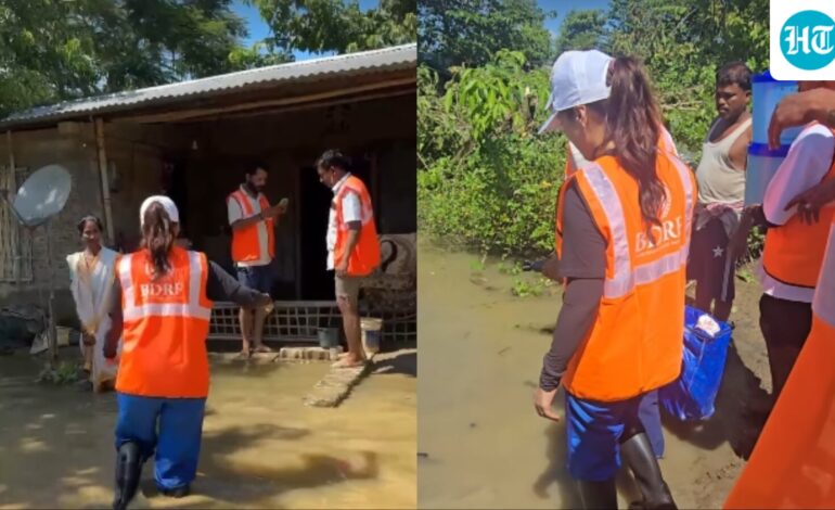 After Randeep Hooda, Bhumi Pednekar joins Assam flood relief efforts, walks through knee-deep water to provide aid