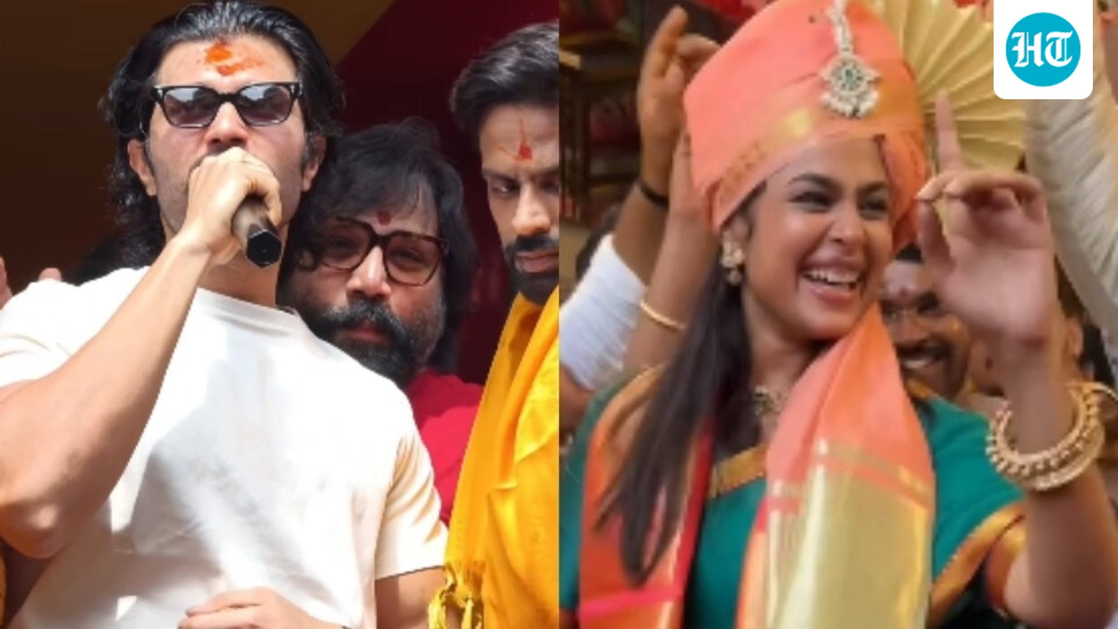 Sandeep Reddy Vanga, Vijay Deverakonda, Faria Abdullah celebrate Bonalu with fans in Old City. Watch