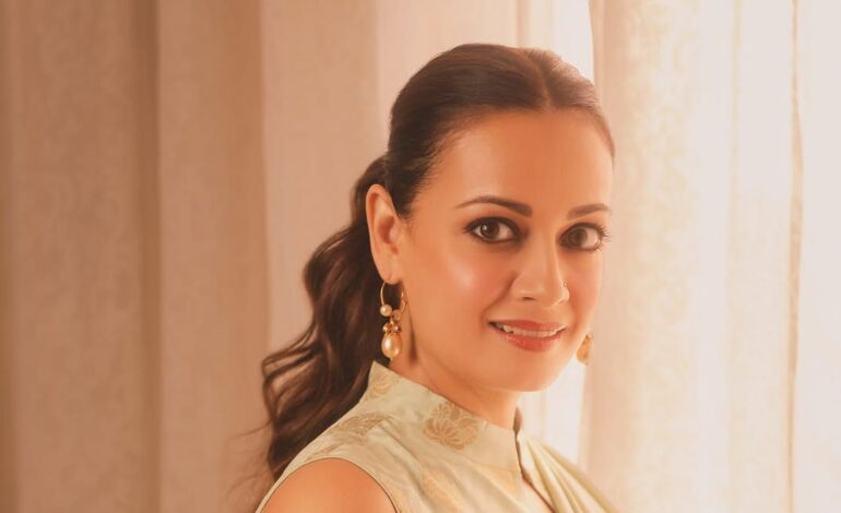 Dia Mirza’s pistachio green silk sari from Raw Mango is at least 10 years old