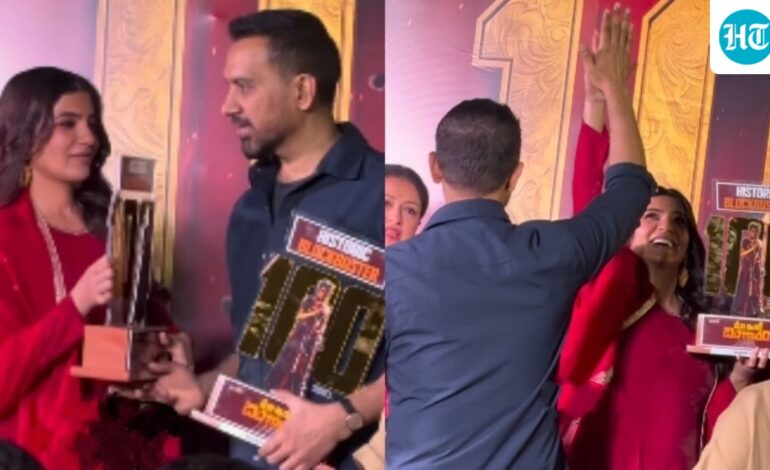 Raj is a supportive husband as he high-fives pregnant Samantha Ruth Prabhu over Maa Inti Bangaaram’s ₹100 crore success