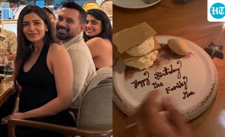 Inside pictures of Raj Nidimoru’s birthday celebrations with Samantha Ruth Prabhu, including a Family Man dessert