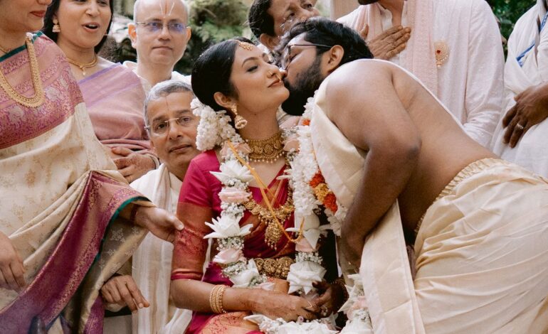 This intimate wedding in Sri Lanka featured a groom-designed emerald necklace for the bride
