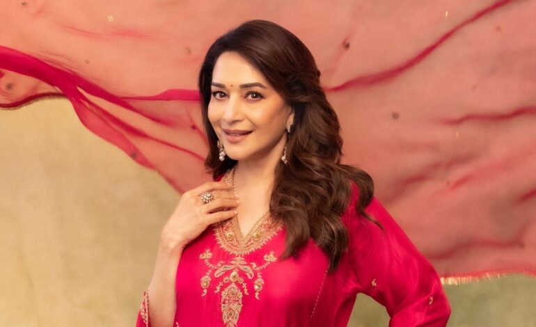 Madhuri Dixit Nene makes a case for zardozi and gotta patti embroidery in a kurta set
