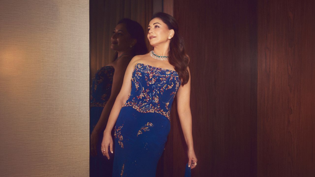 Madhuri Dixit Nene’s Dolly J corset and skirt comes with a Y2K-inspired finish