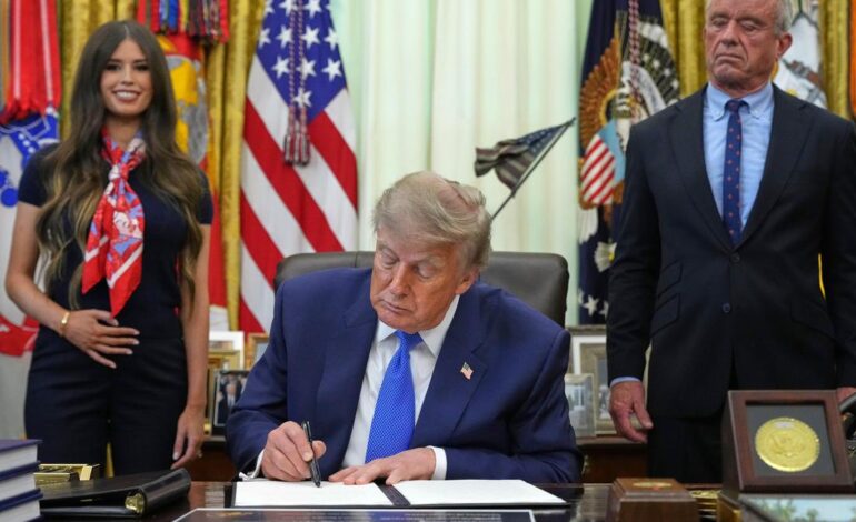 Trump signs order calling for spacing out childhood vaccines, against medical groups’ guidance