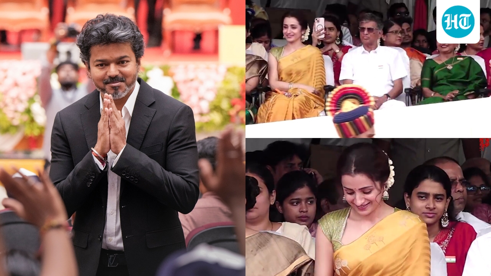 Trisha Krishnan sits with Vijay’s parents as she attends Independence Day event in Chennai. Watch