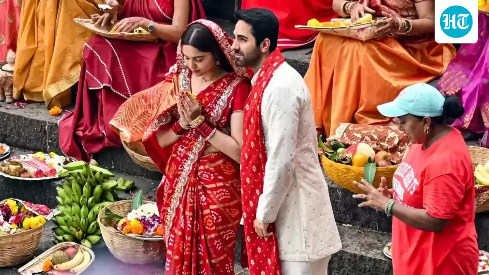 Ayushmann Khurrana, Sharvari give sanskari vibes in first pics from sets of Sooraj Barjatya’s Ye Prem Mol Liya. See pics