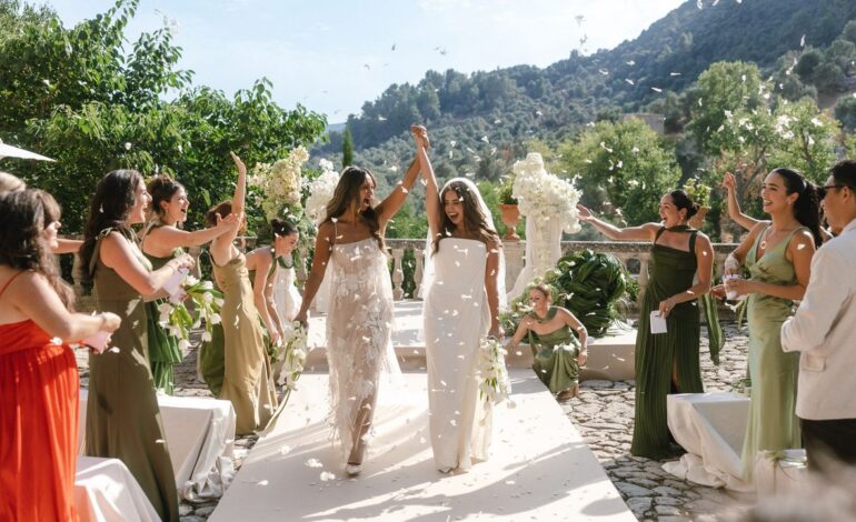 The Brides Wore Vivienne Westwood and Danielle Frankel for Their Intimate Wedding Celebration in Mallorca